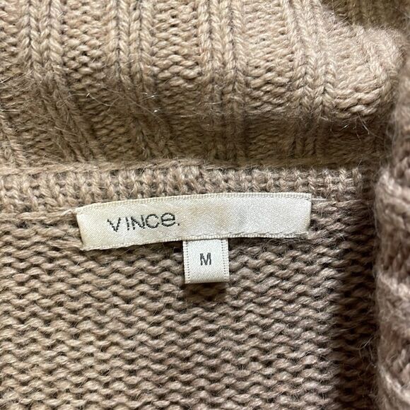 Vince woman’s tan long sweater. It is missing a tie and a button - Picture 6 of 10